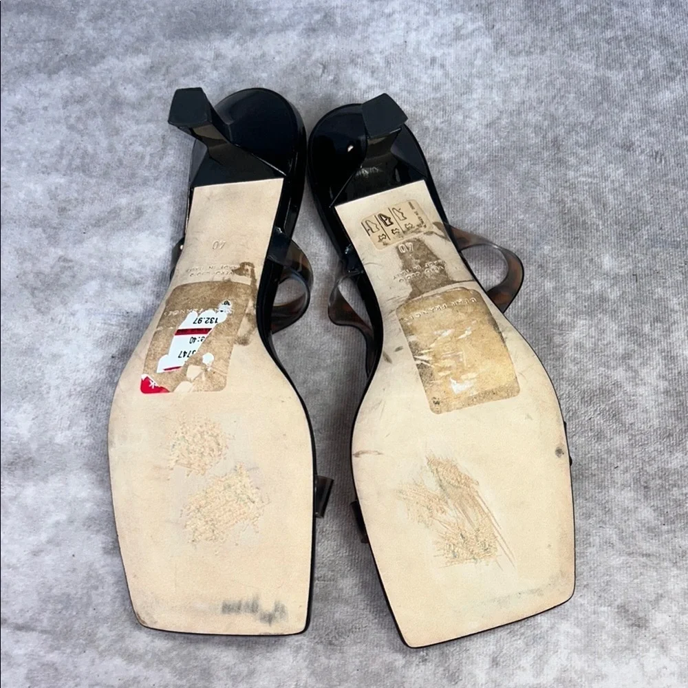 GUC Dear Frances Black Brown Tortoise Shell Rain Sandal EU 40